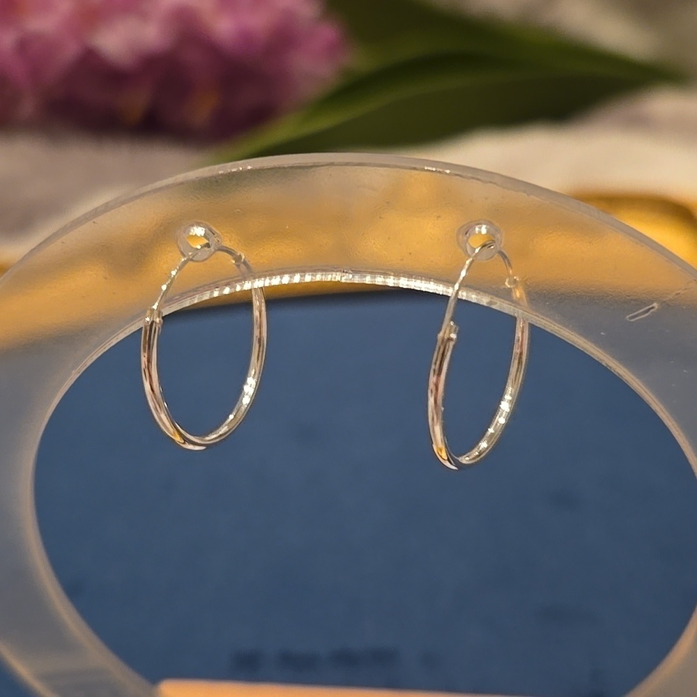 Sterling Silver Hoop Earrings - Picture 6 of 6